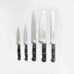 Odiris 5-piece kitchen knife set with stainless steel blades and black handles